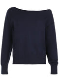 Kukombo Dark Blue Solid Minimalist Style Autumn Winter Sweaters Women White Simple Basic Casual Loose Knitted Pullover Jumpers