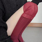 Kukombo Outfit Fashion Thin Over-the-Knee Socks Women's Solid Patchwork Spring Summer High Socks Sexy Super Stretch Stockings Y2k Socks