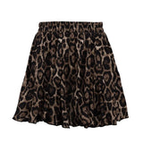 Kukombo Women's Leopard Print Skirt Retro Sexy Pleated A-Line Skirt High Waist Slim Casual Party Street Y2k Ruffle Skirt Outfits