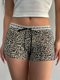 Kukombo Outfit Shorts Gothic Women's Clothes Gothic Punk Hot Pants Summer Sexy Bow leopard print High waist Short Sweet Girl Hip hop Y2k Shorts