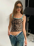 Kukombo Leopard Print Sequined Camis Tops Sexy High Waist Slim Sexy Fashion Casual Clothing Streetwear  Wholesale New ClothingChristmas Gifts