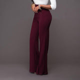 Kukombo - Fashion Slim Button High Waist Women Flare Pants