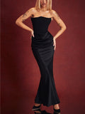 Kukombo valentines day outfits Strapless sexy backless slim evening dress