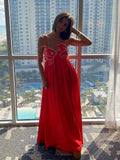 Kukombo Outfit Vintage Embroidered Koi Fish Red Maxi Dress Women Summer Sleeveless Backless Elegant Loose Evening Party Dresses High Waist Robe