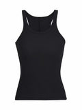 Kukombo Basic Stretch Knit Cami Tank Top in White and Black