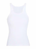 Kukombo Basic Stretch Knit Cami Tank Top in White and Black