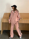 Kukombo Outfit Korean Fashion Jogging Tracksuit Women Y2K Preppy Style Pink Pant Sets Loose Kpop Streetwear Sweatpants Striped Hoodie Autumn