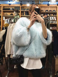 Kukombo Spring Outfits Faux Mink Fur Coats Korean Fashion Pure Fluffy Rabbit Fur Short Outwear Elegant Flared Sleeves Pullover Winter Plush Top