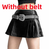 Kukombo Women Mall Streetwear Punk Sliver Skirt High Waist Pleated Harajuku Cyber Emo Alternative Rave Outfit Female Falda Sexy Mujer ootd