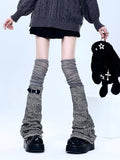 Kukombo Outfit Gothic Streetwear Sock Y2K Legging women Knit Sock Femme Flared Leg Buckle Or Chain Knits Foot Cover Gothic Emo Girl Sweet cloth