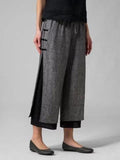 Kukombo - Casual Loose Wide Leg Black Pants Women