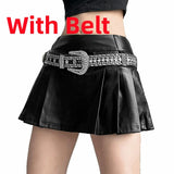 Kukombo Women Mall Streetwear Punk Sliver Skirt High Waist Pleated Harajuku Cyber Emo Alternative Rave Outfit Female Falda Sexy Mujer ootd