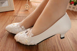 shoes Lace White Wedding Shoes Flat plus Size Bridal Shoes Bridesmaid Shoes Low-Cut Pu Women's Shoes Factory Supply