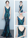 Kukombo valentines day outfits  Elegant Mermaid Evening Dress Sleeveless Sequins Robe De Soriee V-neck Tulle Prom Gown Beads Formal Dress New 2024