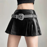 Kukombo Women Mall Streetwear Punk Sliver Skirt High Waist Pleated Harajuku Cyber Emo Alternative Rave Outfit Female Falda Sexy Mujer ootd