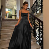 Kukombo Outfit Summer Black Spaghetti Strap Lace Up Formal Dress Sequin Hollow Out Prom Party Evening Dress Sexy Women New In Dress