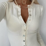 Kukombo outfit Fall Single-breasted Buttons Sweater Cardigan Brown Casual Short Knitted Sweater O Neck Women Knitted Cardigan