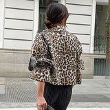 Kukombo Leopard Print Shirt Women's Bow Tie Top Women's Long Sleeve Shirt Slim Casual Fashion Versatile Street Women's Top Shirt