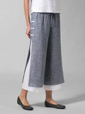 Kukombo - Casual Loose Wide Leg Black Pants Women