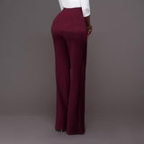 Kukombo - Fashion Slim Button High Waist Women Flare Pants