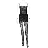 Kukombo Outfit Solid Lace Strapless Backelss Top Matching Lace Leggings Women Off Shoulder See Through Two Piece Sets