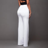 Kukombo - Fashion Slim Button High Waist Women Flare Pants