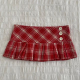 Kukombo Y2K Harajuku Summer Aesthetic Woman's Clothing Plaid Skirts Gothic Lower garment Daily Female Fashion Vintage Solid Chic Bottoms ootd