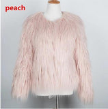 Kukombo Outfit  Autumn Winter Furry Faux Fur Coat Women Fluffy Warm Long Sleeve Female Outerwear Coat Jacket Hairy Collarless Overcoat