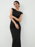 Kukombo Solid Backless Midi Dress