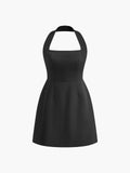 Kukombo Sexy Halter Solid Dress