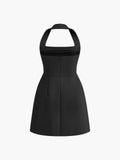 Kukombo Sexy Halter Solid Dress