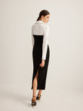 Kukombo Color Block Skinny Lapel Dress