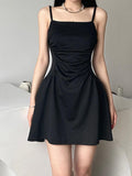 Kukombo Spring Outfits Homecoming Dress Party Outfits Black Sleeveless Mini Dress