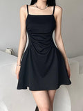 Kukombo Spring Outfits Homecoming Dress Party Outfits Black Sleeveless Mini Dress