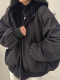 Kukombo Reversible Oversize Fleece Hooded Jacket