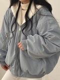 Kukombo Reversible Oversize Fleece Hooded Jacket