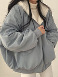 Kukombo Reversible Oversize Fleece Hooded Jacket