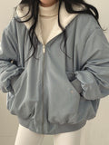 Kukombo Reversible Oversize Fleece Hooded Jacket