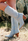 Kukombo Country Soul Rhinestone/Studded Western Boots (Blue Denim)