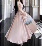 Kukombo French A-line suspender dress high-end temperament dress ED01255