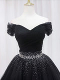 Kukombo valentines day outfits Black V Neck Short Prom Dress, Black Homecoming Dress with Sequin ED0634