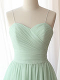 Kukombo valentines day outfits A-Line Sweetheart Neck Chiffon Green Short Prom Dress, Green Homecoming Dress ED064