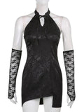 Kukombo Spring Outfits Homecoming Dress Party Outfits Goth Halter Mini Dress