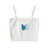 Kukombo Embroidery Butterfly Knitted Camisole and Sweater Set