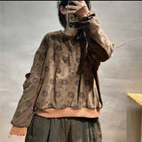 grunge outfits Autumn and Winter New Knitted Cotton Fried Color Quilted Sweater Coat Artistic Lazy Style Nostalgic Cotton Coat