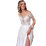 crystal fascination dress to impress 2024 New Wedding Dress Wi Sexy Lace Slit Evening Dress Long Dress