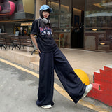 Kukombo American retro loose wide-leg pants 2024 summer new drape mopping straight jeans