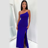 prom dresses Wy018 Socialite Style Sexy Slim High Slit Design Dress Women's Fashionable Elegant Temperament Suspender Dress