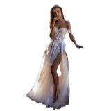 crystal fascination dress to impress off-Shoulder Transparent Light Wedding Dress Mori 2024 New Spring Bridal Simple Lace A- Collar Travel Racket Small Tail Show