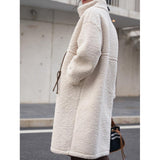 2024 Autumn and Winter Ins Style Lamb Wool Coat for Women Thickened Korean Style Mid-Length Cotton-Padded Coat for Women